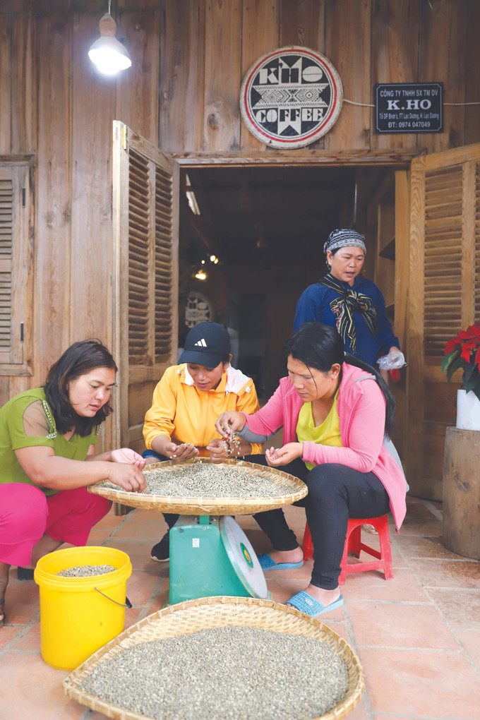 ហាងកាហ្វេរបស់អ្នកស្រី គើលៀង រ៉ូឡាន (អ្នកអង្គុយកណ្តល) តែងតែបង្កើតការងារធ្វើអោយពលករជាច្រើនក្នុងមូលដ្ឋាន ស្រ្តីជនជាតិ ក្ហ ម្នាក់កសាងអាជីពនៅលើដែនដីកំណើត ảnh 3
