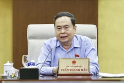 លោកប្រធានរដ្ឋសភា ត្រឹន ថាញ់ម៉ឹន អញ្ជើញថ្លែងសុន្ទរកថា។ រូបថត៖ យ្វាន់ទន់ - ទីភ្នាក់ងារព័ត៌មានវៀតណាម