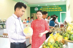 អតិថិជនស្វែងយល់ផលិតផល OCOP ទាំងឡាយនៅហាងដាក់តាំងបង្ហាញ ឧទ្ទេសនាមផលិតផល OCOP និងកសិផល សហករណ៍ខេត្ត ត្រាវិញ